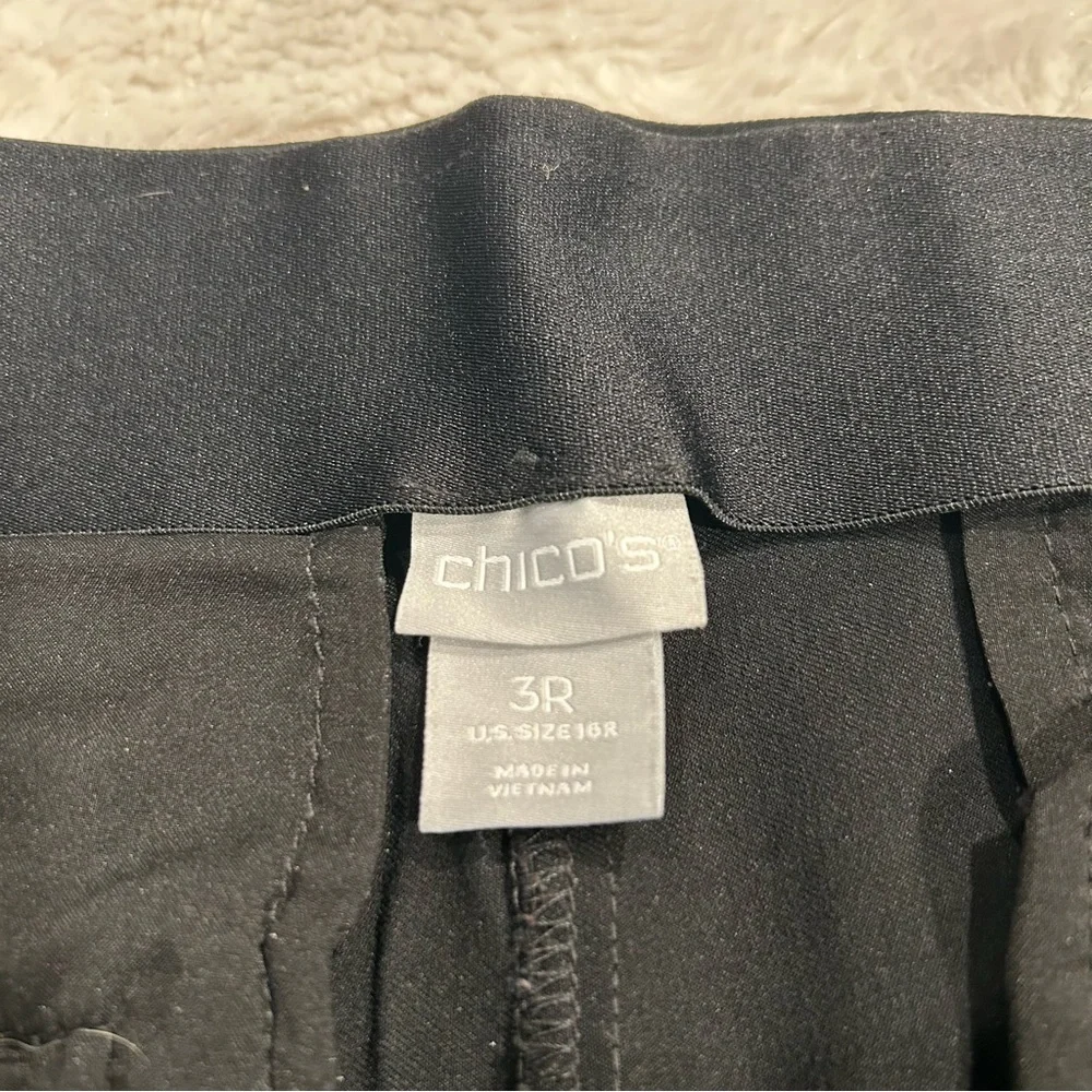 Chico's - Pull Ons - Black High Rise Cropped Ankle Pants 3R/16R - Picture 9 of 11